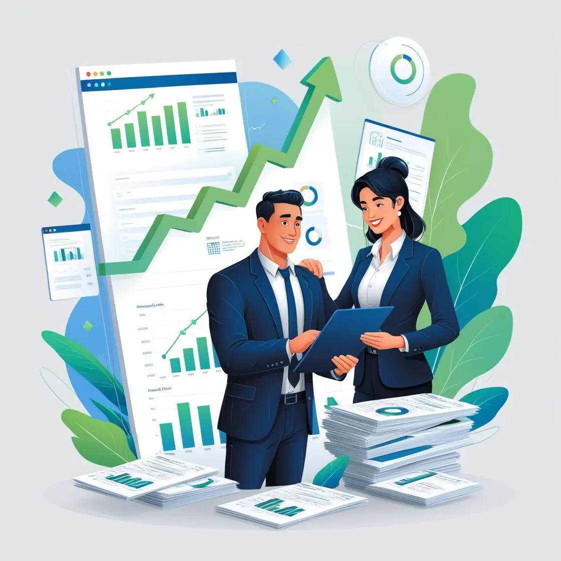 Professional analyzing financial data